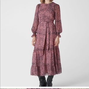 Whistles pink animal print dress size UK 10 US 6